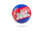 Cambodia. Glossy soccer ball. Download icon.