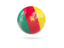 Cameroon. Glossy soccer ball. Download icon.