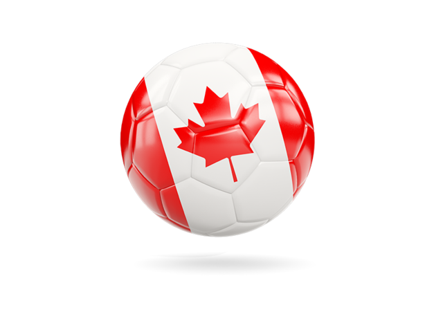 Glossy soccer ball. Download flag icon of Canada at PNG format
