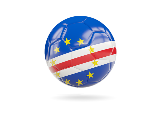 Glossy soccer ball. Download flag icon of Cape Verde at PNG format