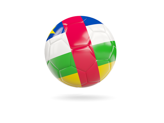 Glossy soccer ball. Download flag icon of Central African Republic at PNG format