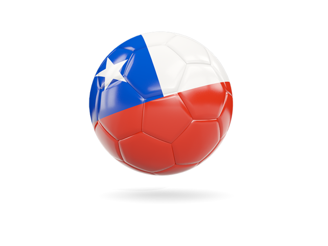 Glossy soccer ball. Download flag icon of Chile at PNG format