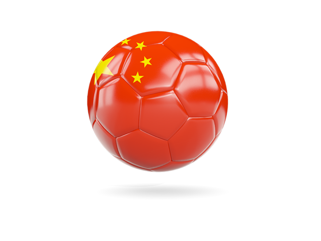 Glossy soccer ball. Download flag icon of China at PNG format