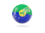 Christmas Island. Glossy soccer ball. Download icon.