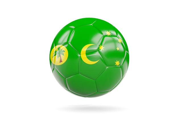 Glossy soccer ball. Download flag icon of Cocos Islands at PNG format