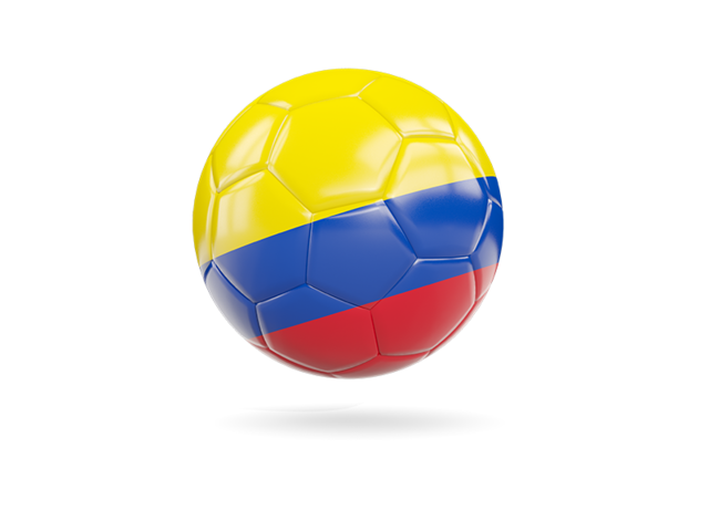 Glossy soccer ball. Download flag icon of Colombia at PNG format