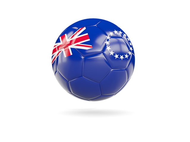 Glossy soccer ball. Download flag icon of Cook Islands at PNG format