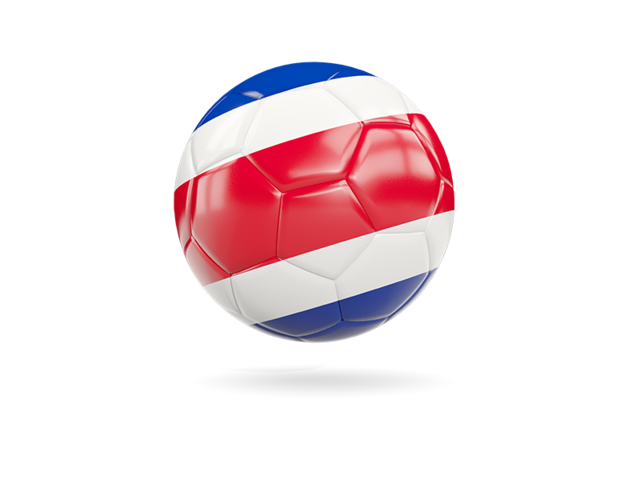 Glossy soccer ball. Download flag icon of Costa Rica at PNG format