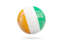 Cote d'Ivoire. Glossy soccer ball. Download icon.