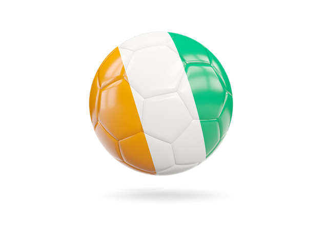 Glossy soccer ball. Download flag icon of Cote d'Ivoire at PNG format