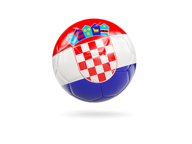 Glossy soccer ball. Download flag icon of Croatia at PNG format