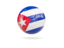 Cuba. Glossy soccer ball. Download icon.