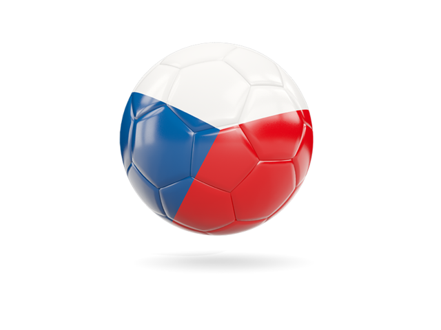 Glossy soccer ball. Download flag icon of Czech Republic at PNG format