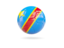 Democratic Republic of the Congo. Glossy soccer ball. Download icon.