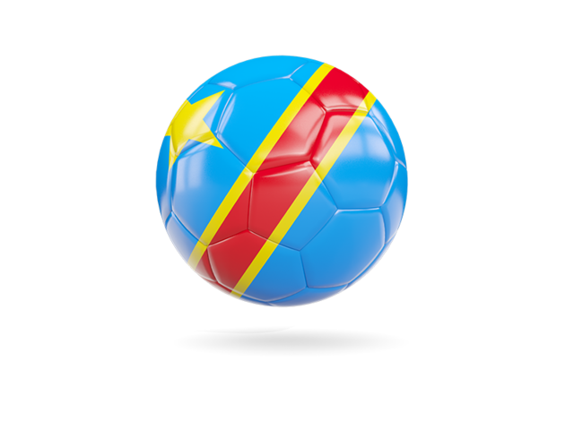 Glossy soccer ball. Download flag icon of Democratic Republic of the Congo at PNG format