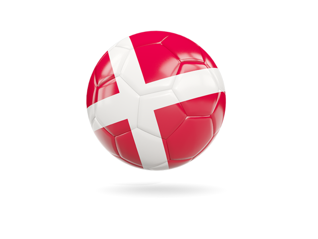 Glossy soccer ball. Download flag icon of Denmark at PNG format