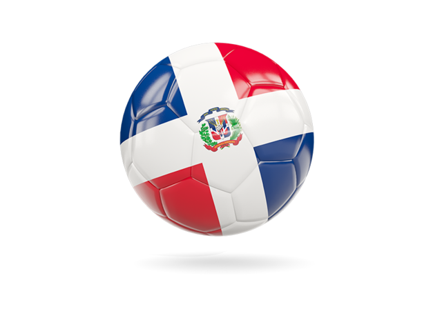 Glossy soccer ball. Download flag icon of Dominican Republic at PNG format