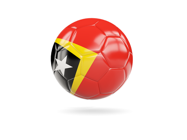 Glossy soccer ball. Download flag icon of East Timor at PNG format