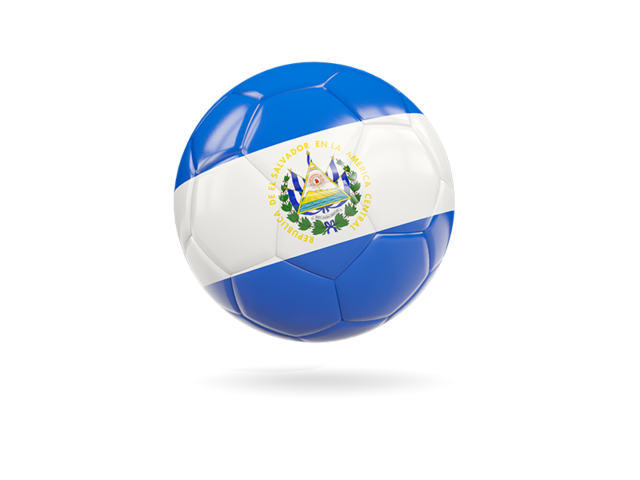 Glossy soccer ball. Download flag icon of El Salvador at PNG format