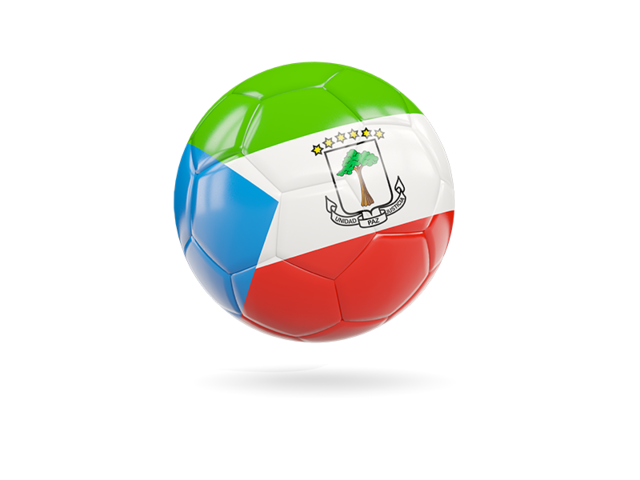 Glossy soccer ball. Download flag icon of Equatorial Guinea at PNG format