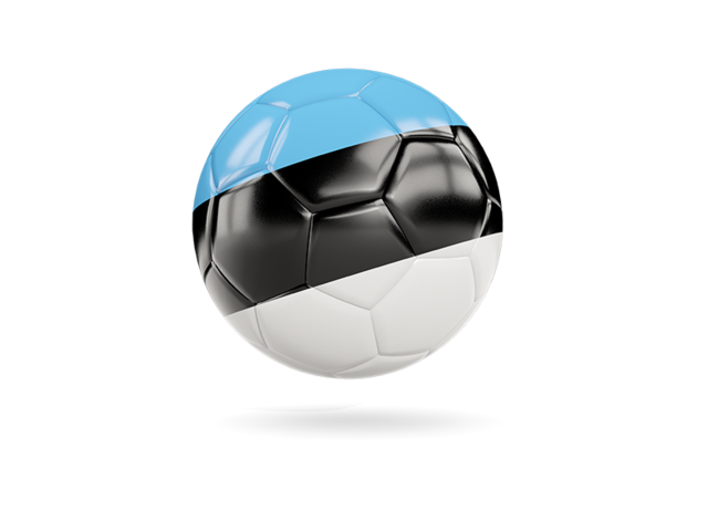 Glossy soccer ball. Download flag icon of Estonia at PNG format