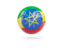 Ethiopia. Glossy soccer ball. Download icon.