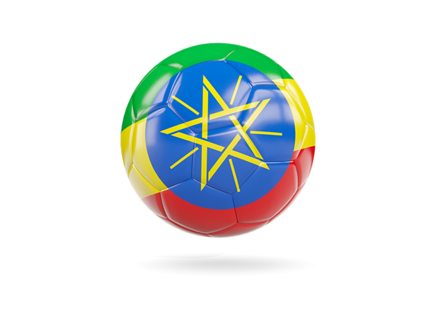 Glossy soccer ball. Download flag icon of Ethiopia at PNG format