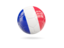 France. Glossy soccer ball. Download icon.