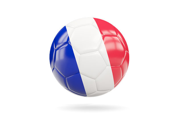 Glossy soccer ball. Download flag icon of France at PNG format