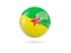 French Guiana. Glossy soccer ball. Download icon.