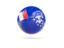 French Southern and Antarctic Lands. Glossy soccer ball. Download icon.
