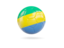 Gabon. Glossy soccer ball. Download icon.