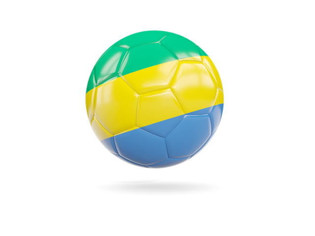 Glossy soccer ball. Download flag icon of Gabon at PNG format