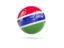 Gambia. Glossy soccer ball. Download icon.