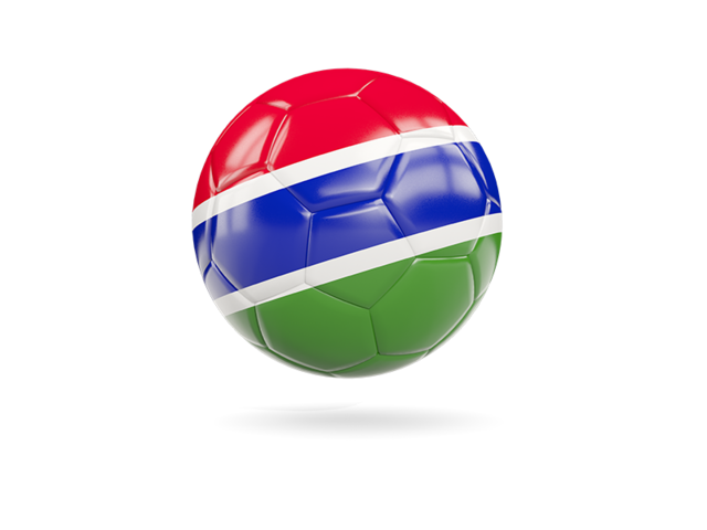 Glossy soccer ball. Download flag icon of Gambia at PNG format