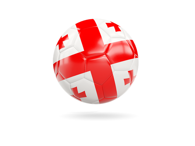 Glossy soccer ball. Download flag icon of Georgia at PNG format