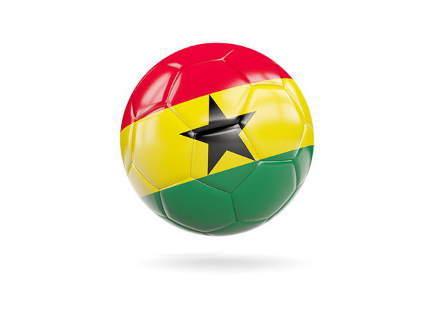 Glossy soccer ball. Download flag icon of Ghana at PNG format