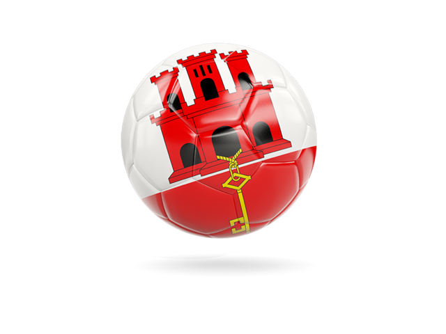 Glossy soccer ball. Download flag icon of Gibraltar at PNG format