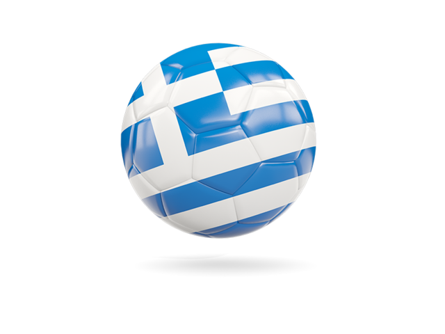 Glossy soccer ball. Download flag icon of Greece at PNG format