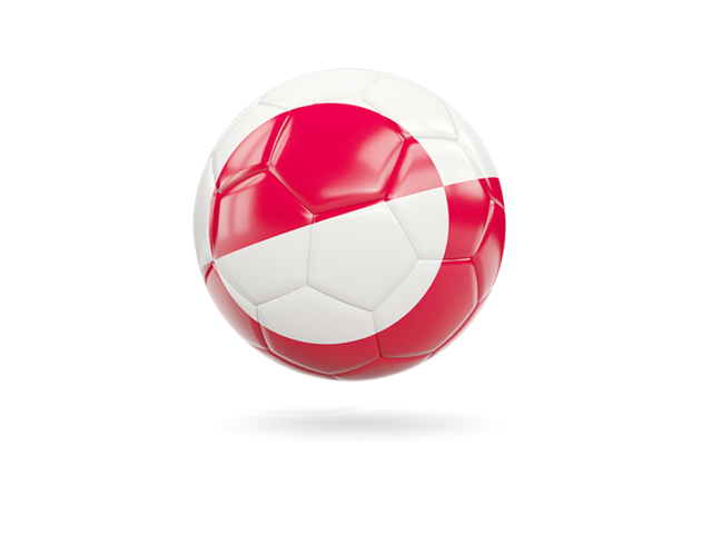 Glossy soccer ball. Download flag icon of Greenland at PNG format