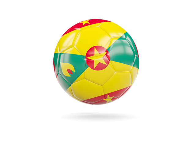 Glossy soccer ball. Download flag icon of Grenada at PNG format