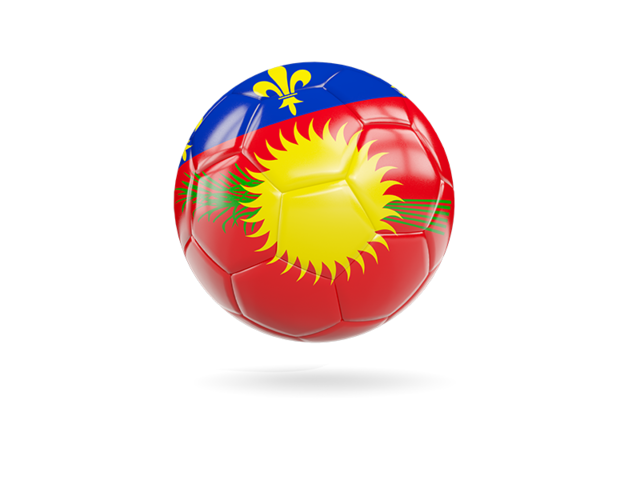 Glossy soccer ball. Download flag icon of Guadeloupe at PNG format