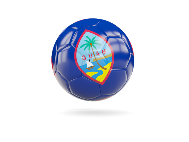 Glossy soccer ball. Download flag icon of Guam at PNG format
