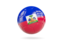 Haiti. Glossy soccer ball. Download icon.