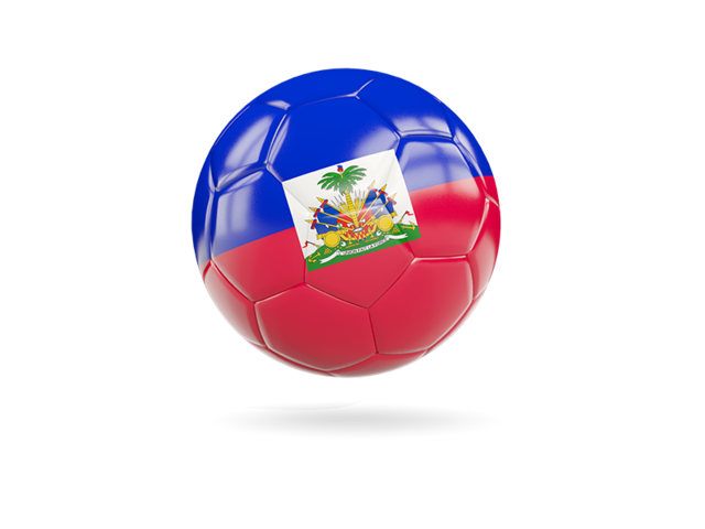 Glossy soccer ball. Download flag icon of Haiti at PNG format
