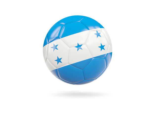 Glossy soccer ball. Download flag icon of Honduras at PNG format