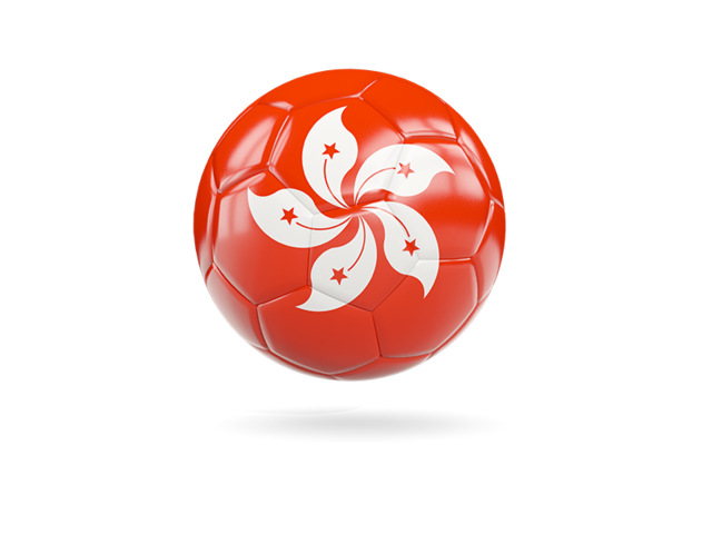 Glossy soccer ball. Download flag icon of Hong Kong at PNG format