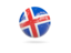 Iceland. Glossy soccer ball. Download icon.