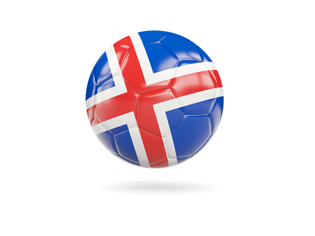 Glossy soccer ball. Download flag icon of Iceland at PNG format