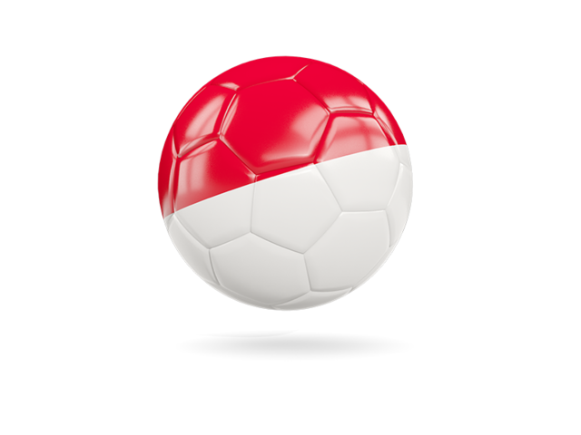 Glossy soccer ball. Download flag icon of Indonesia at PNG format